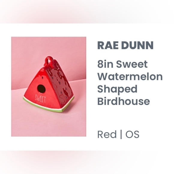🍉 New Rae Dunn 8”h Watermelon Red Birdhouse - Picture 4 of 6